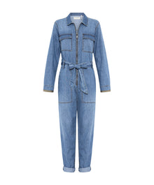 Claudia Long-Length Denim Overalls | Ciao Blue