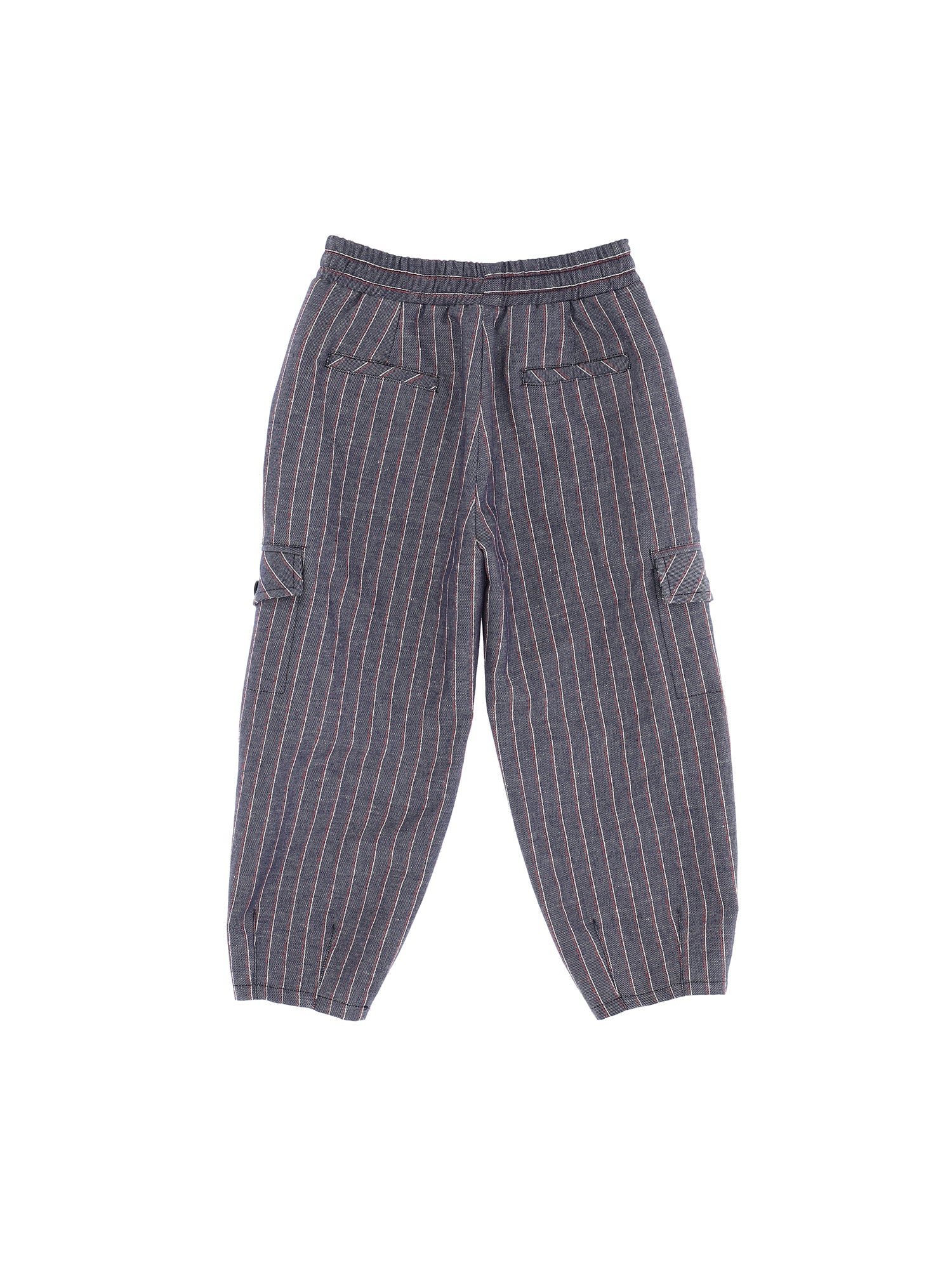 Boys | Pinstripe Denim Trousers | Stone Denim Blue