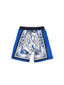 Boys | Nautical Print Piquet Bermuda Shorts | White/Blue