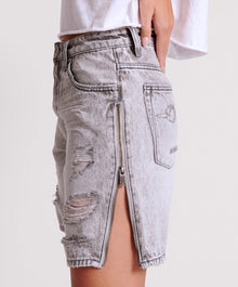 Jacksons Mid Waist Wide Leg Denim Shorts | Slate Acid