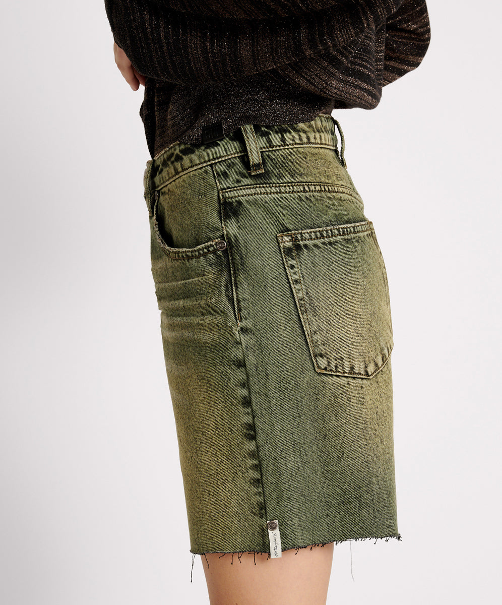 Jackson Mid Waist Wide Leg Shorts | Black Khaki