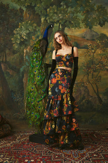 Claudine Top | Black Harvest Bloom