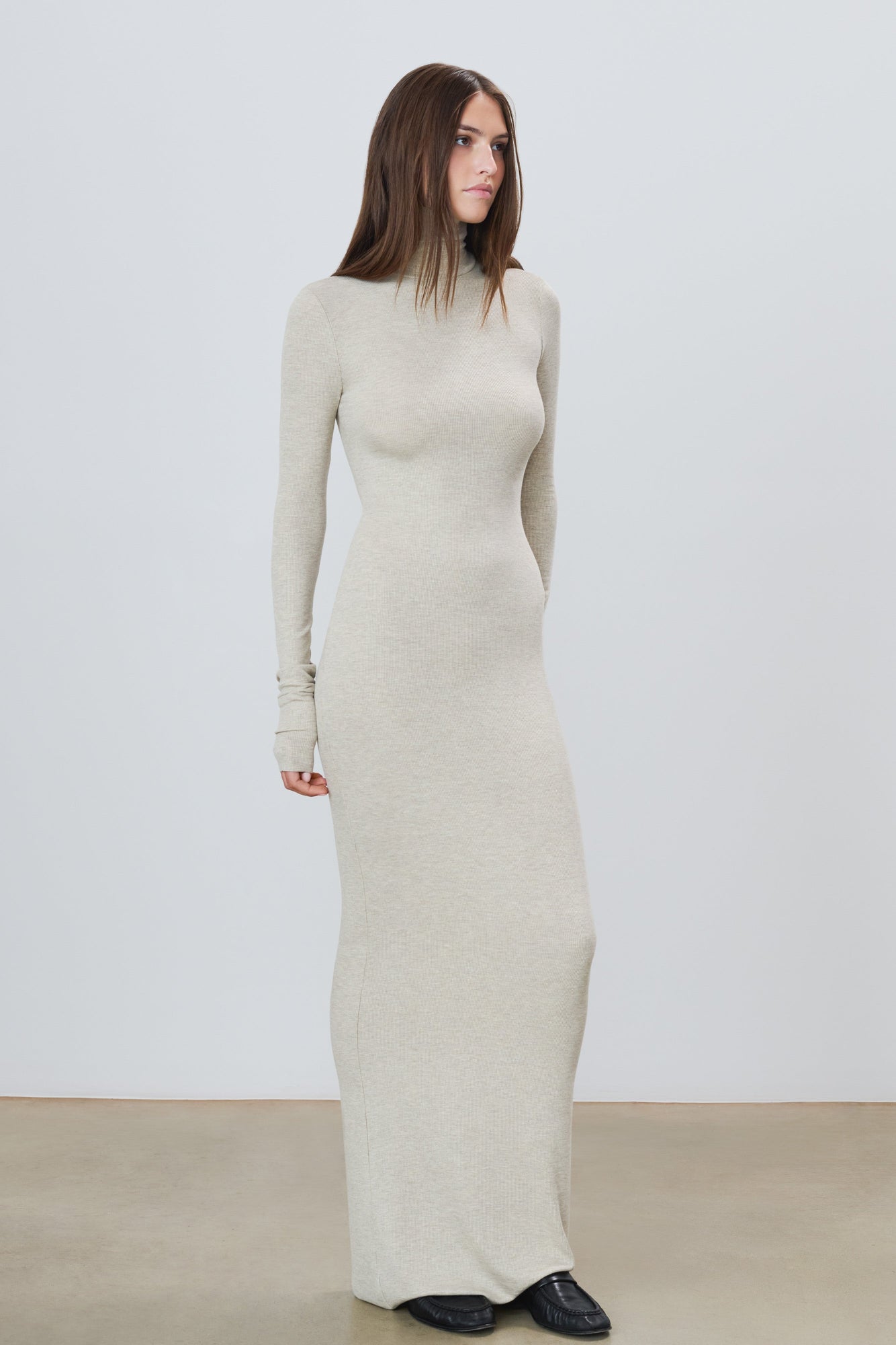 LONG SLEEVE TURTLENECK MAXI DRESS - ETERNE