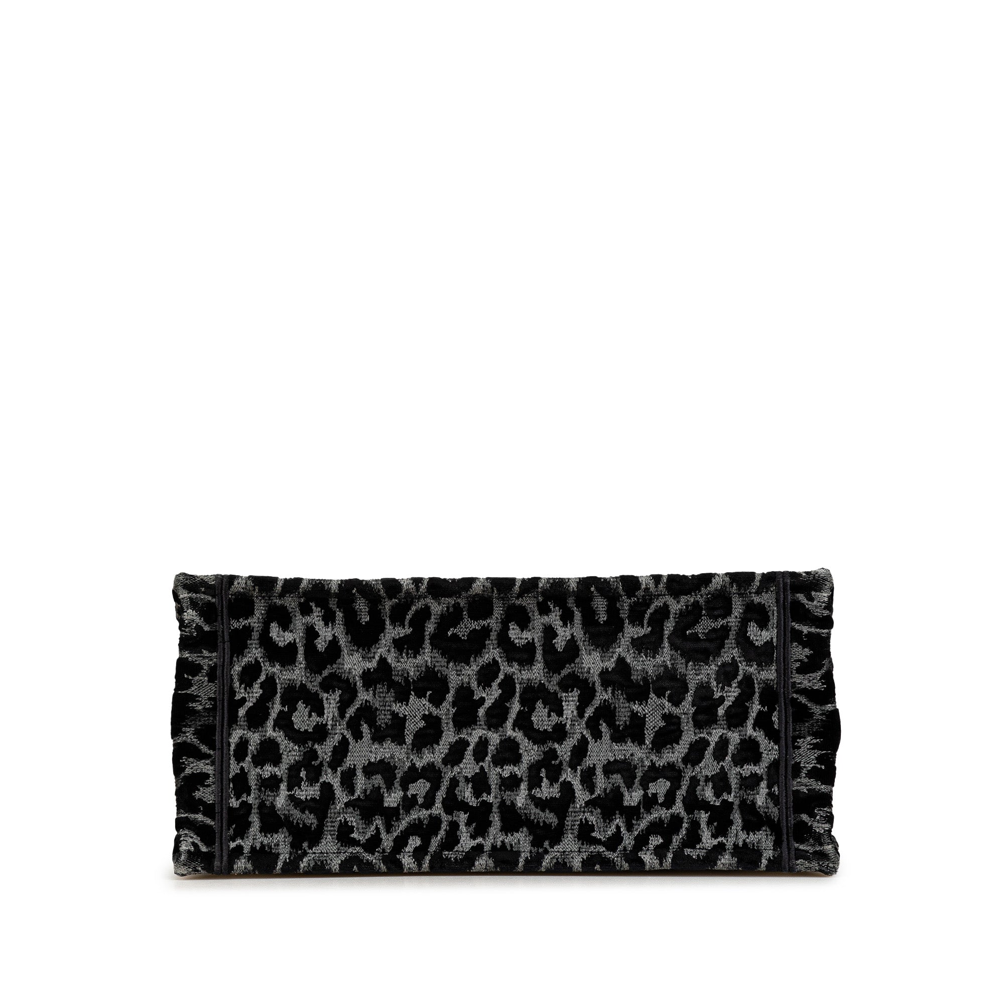 Dior | Pre-Owned Mizza Medium Embroidered Canvas Leopard Book Tote | Black