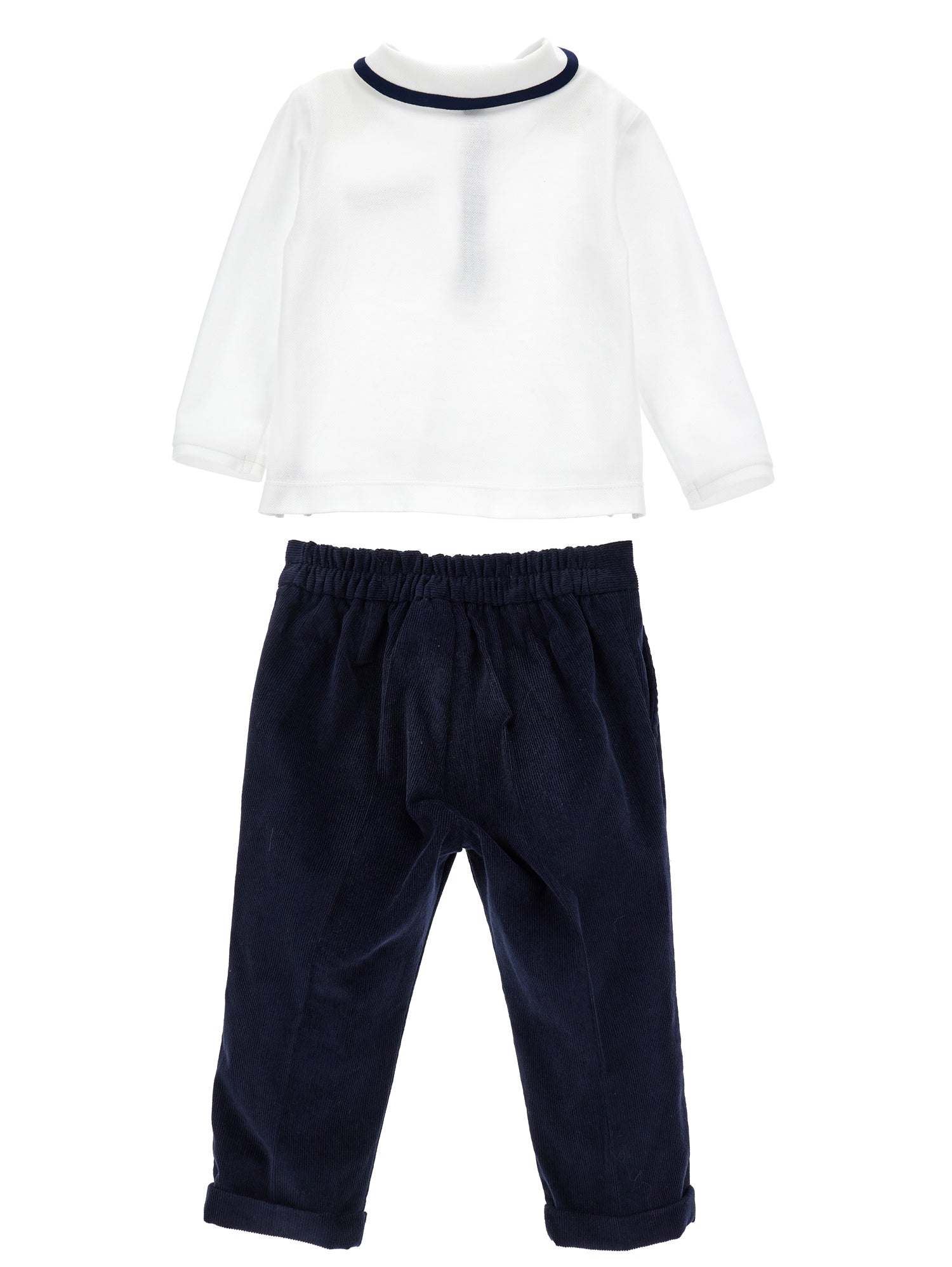 Boys | Elegant Suit With Pocket Square And Bow Tie | Cream/Blue