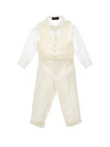 Boys | Elegant Knitted Waistcoat Suit | Ecru/Cream