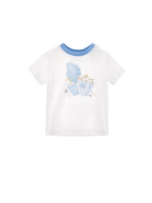 Boys | Pop Print T-Shirt | Cream/Sky Blue