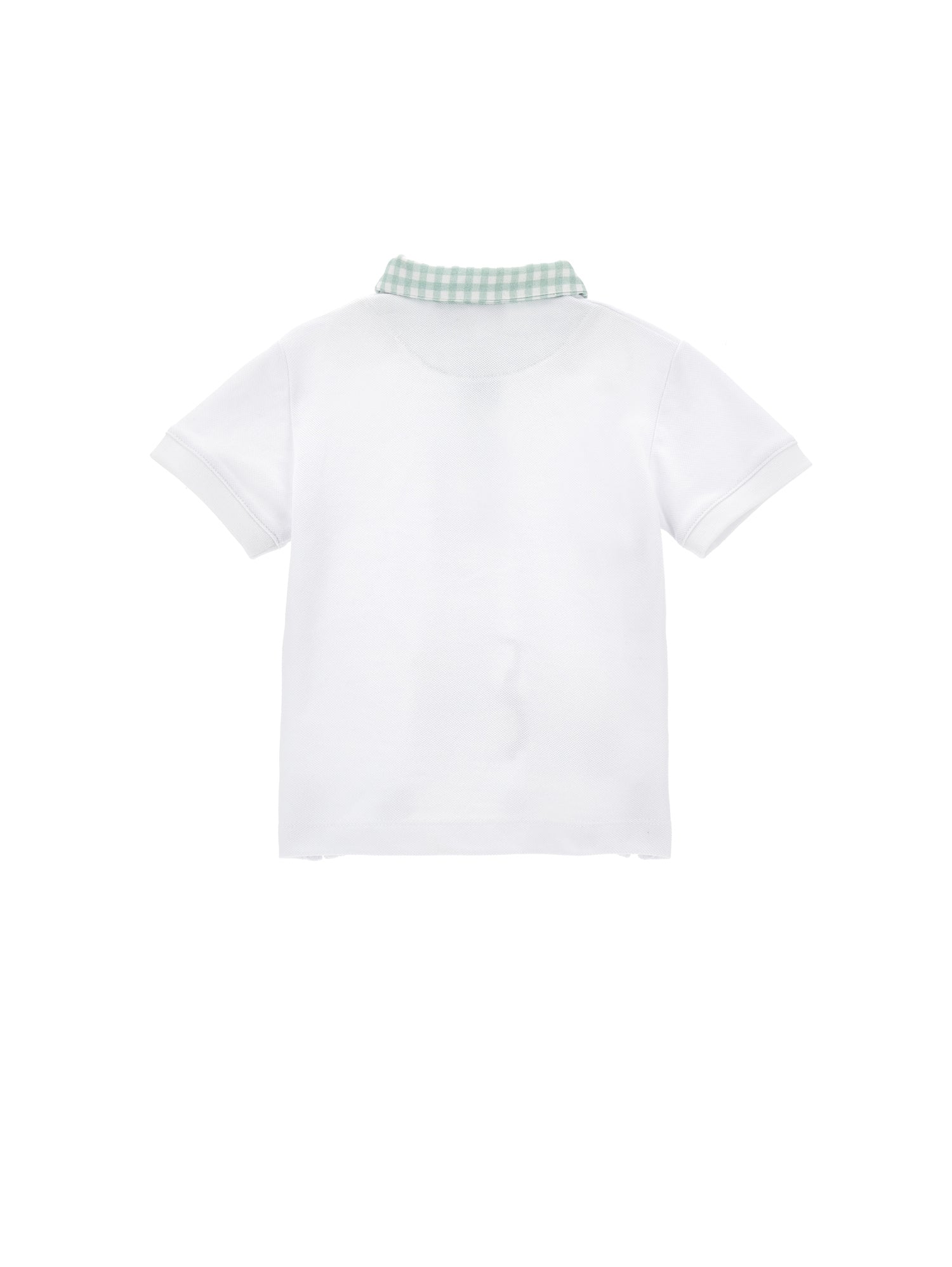Boys | Polo Collar T-Shirt | White/Jade Green