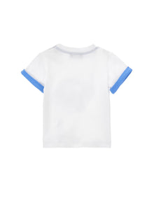 Boys | Short Sleeve T-Shirt With Cuff | White/Bluette