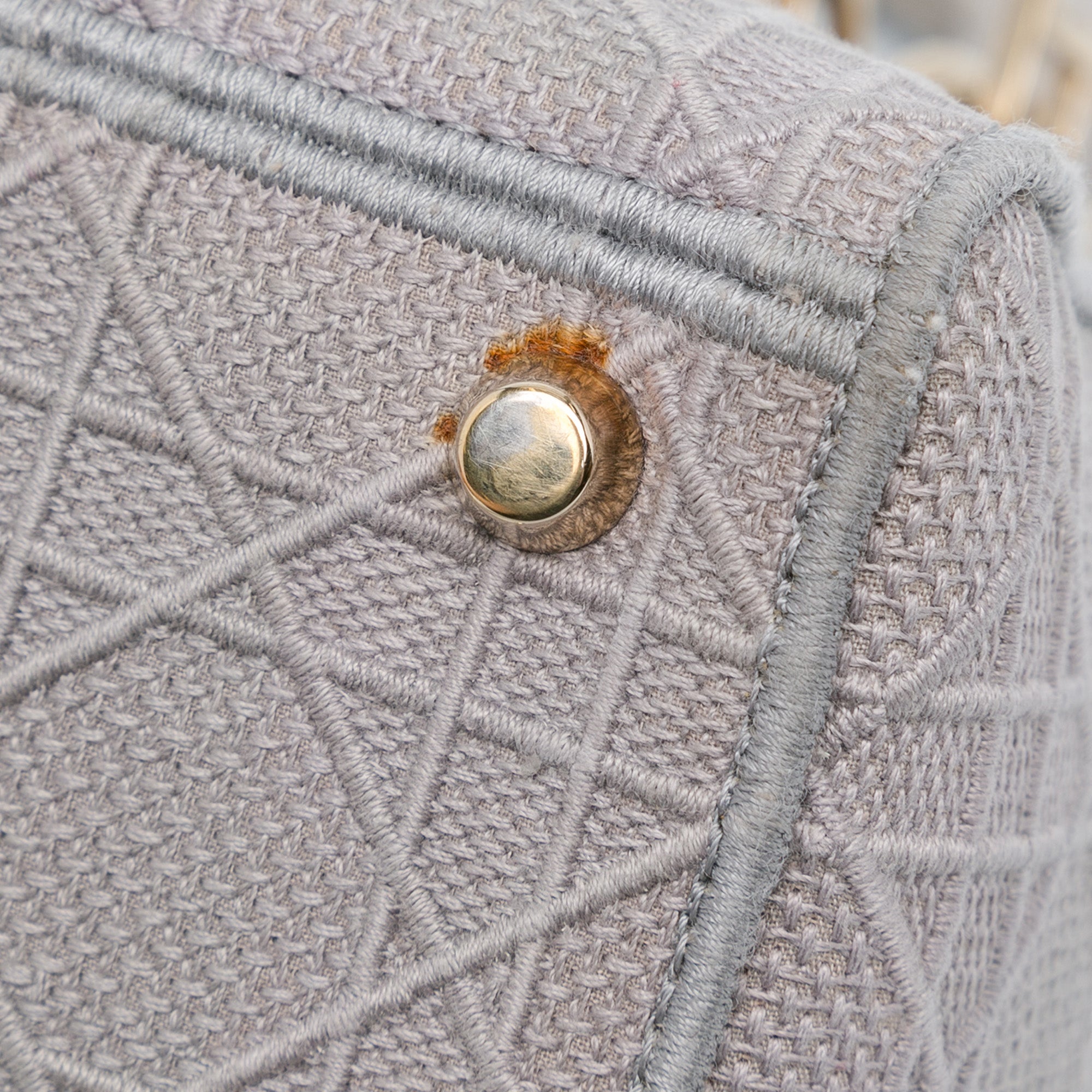 Dior | Pre-Owned Medium Canvas Cannage Lady D Lite - V | Gray/Light Gray