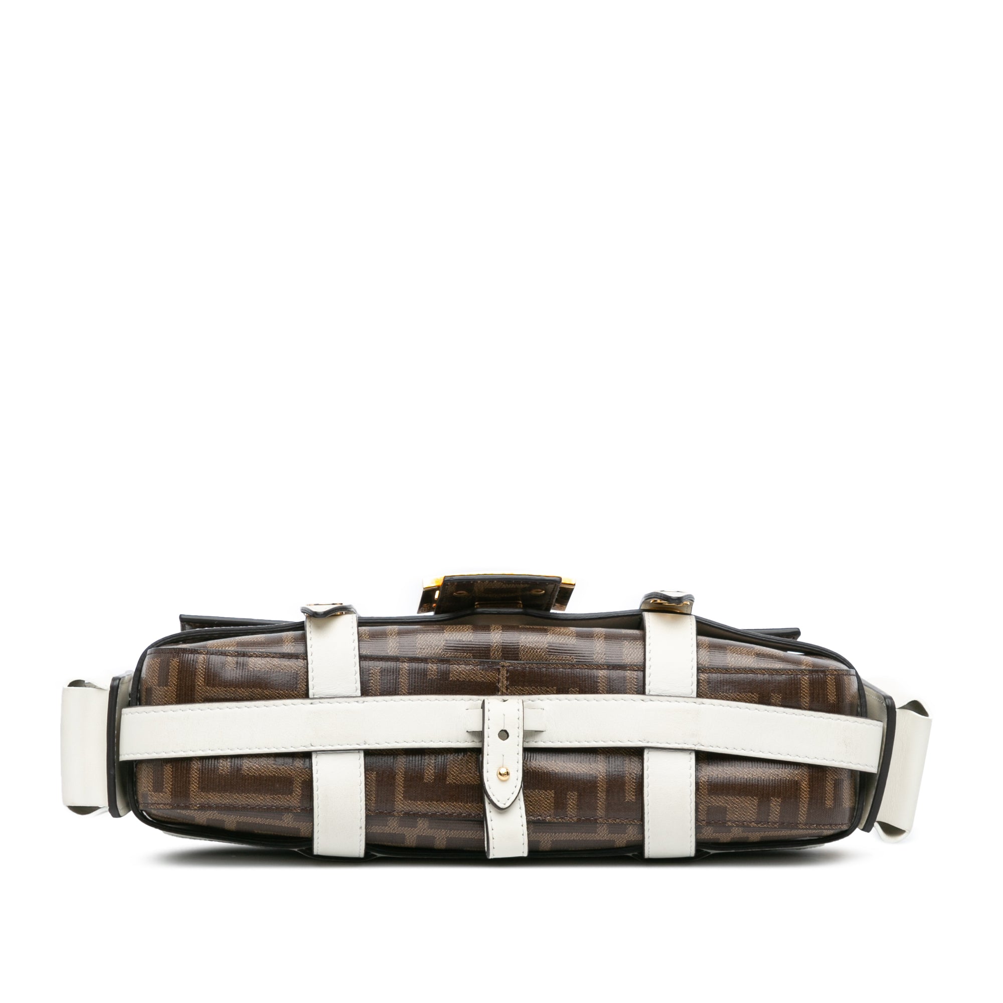 Fendi | Pre-Owned Zucca Glazed Fabric Cage Baguette Satchel - II | Brown