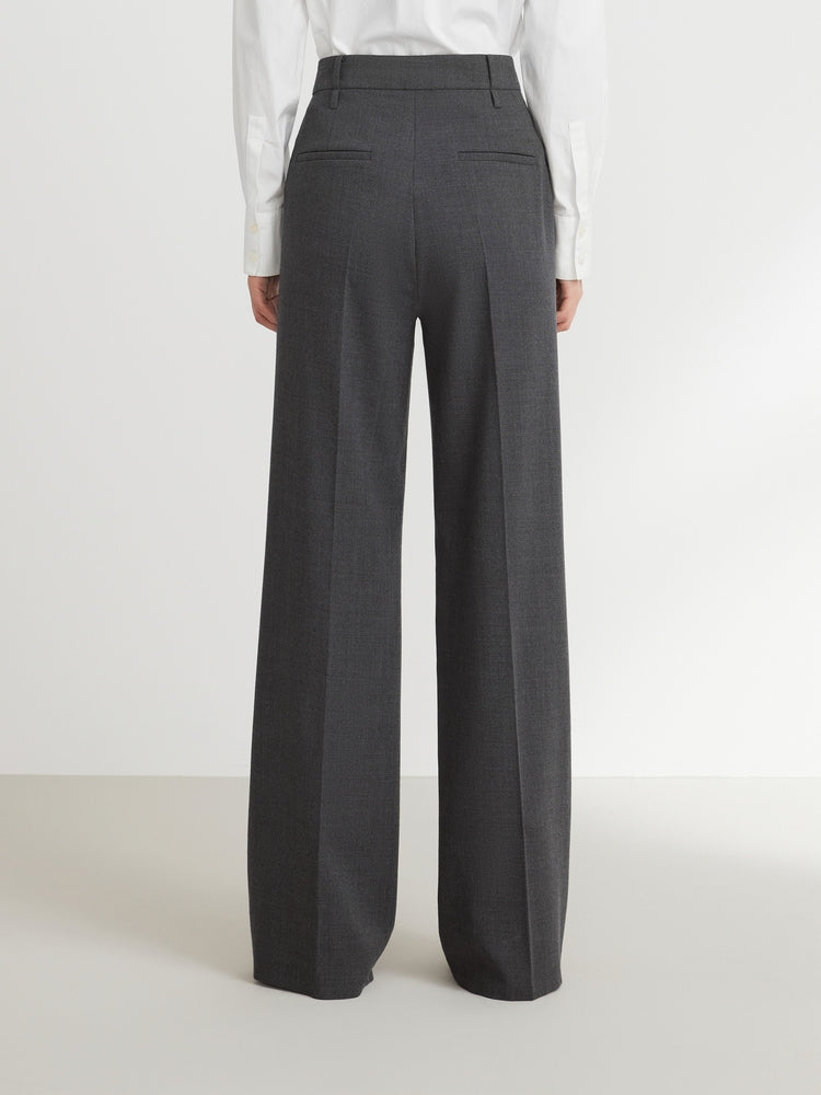 Wool Wide-Leg Pants | Grey