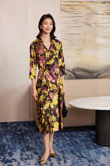 Silk Floral Dress | Black