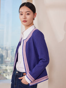 Classic Knitted Cardigan | Purple