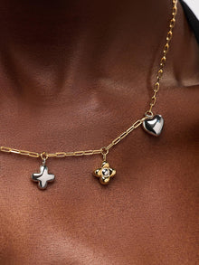 Azura Charm Necklace | 14K Gold on Brass/Rhodium on Brass