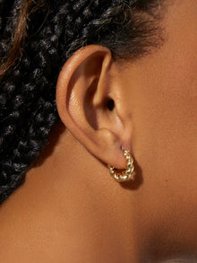 Paris Small Twisted Hoop Earrings | 14K Gold on Brass