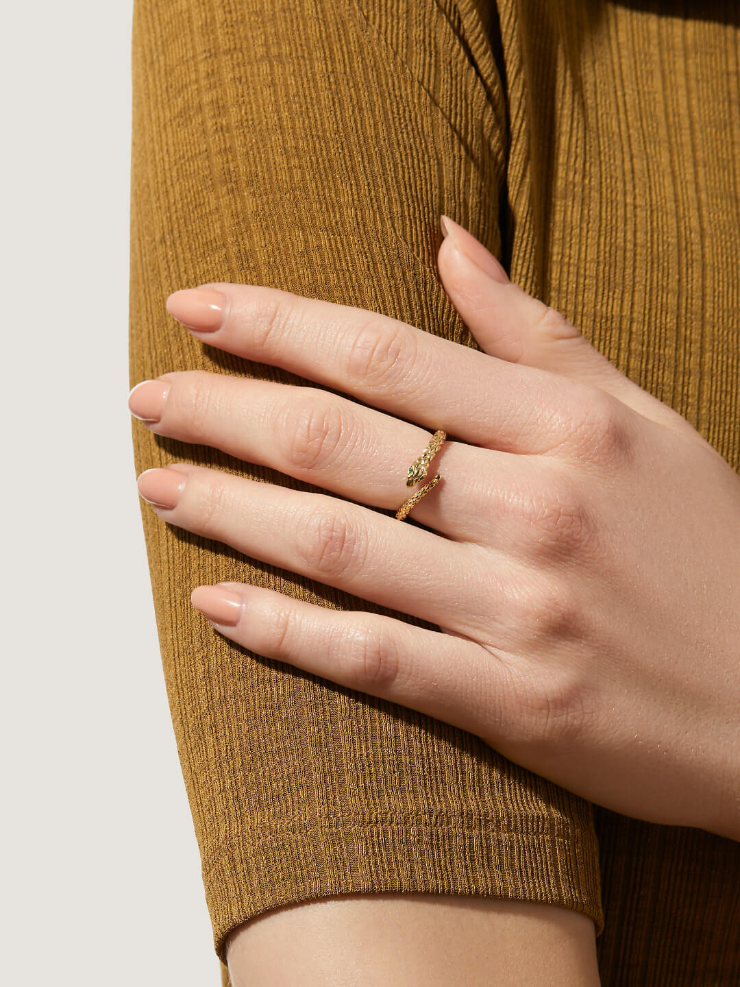 Cleo Snake Ring | 14K Gold on Brass | Cubic Zirconia