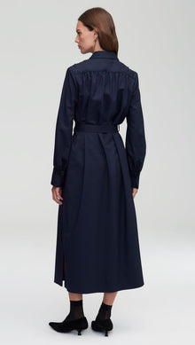 Belted Dress in Seasonless Wool | Midnight