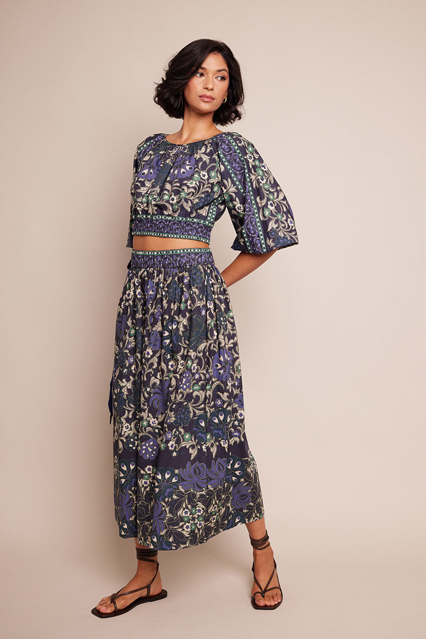 Alia Skirt | Blue Bogata Scarf