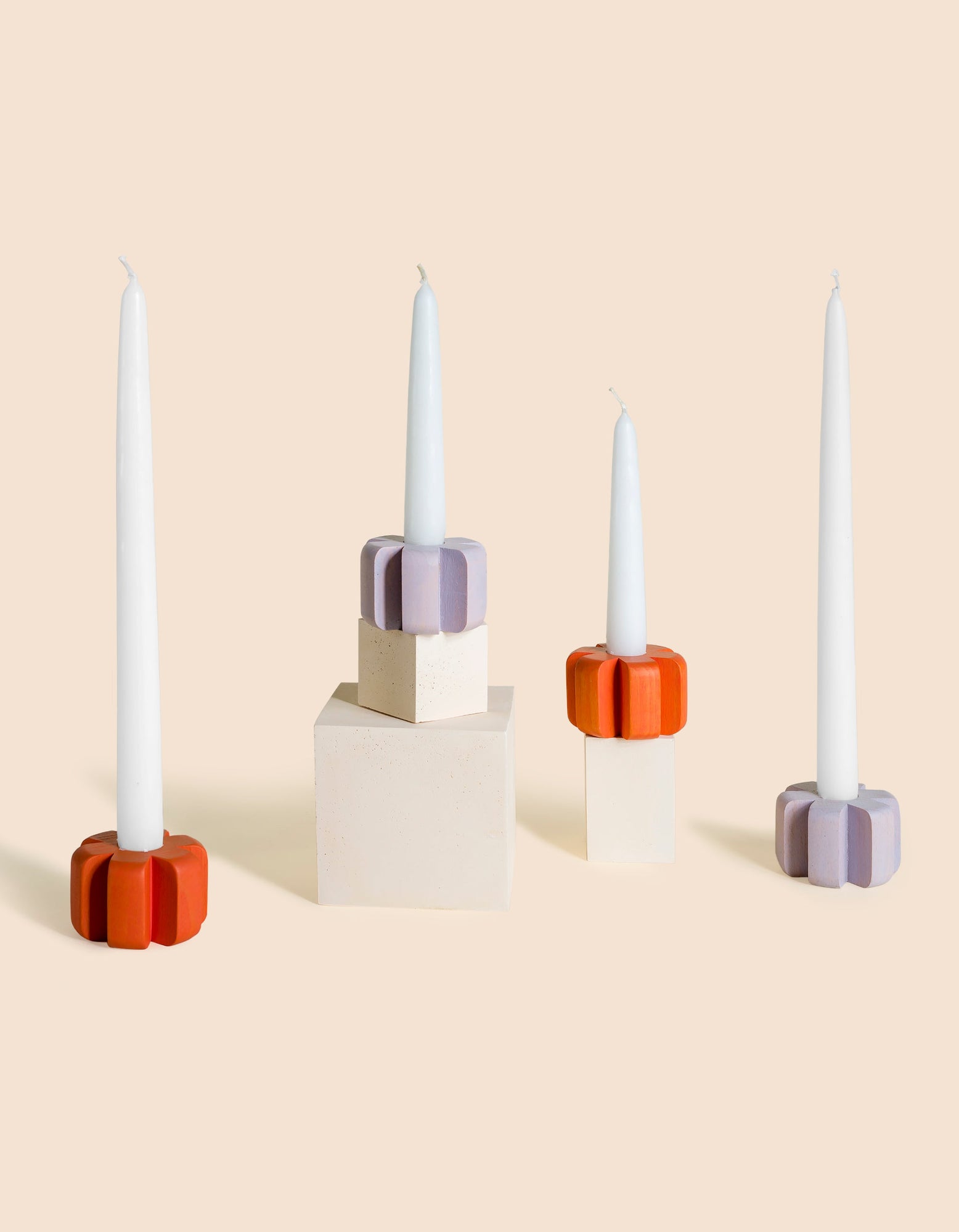 Asterisk Candleholder Pair - Colorful | Flame