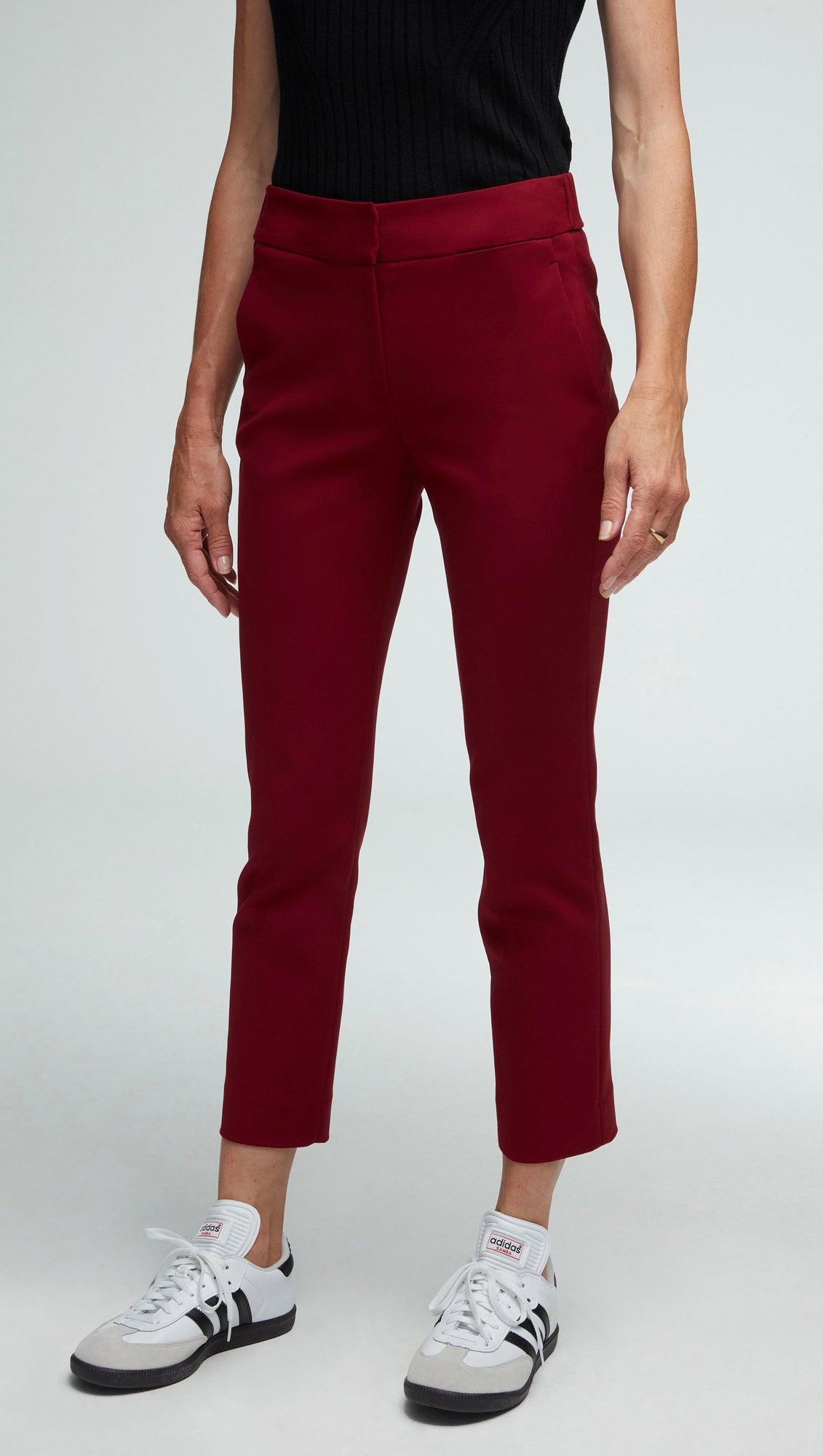 Flex Waist Trouser in Performance Cotton | Merlot