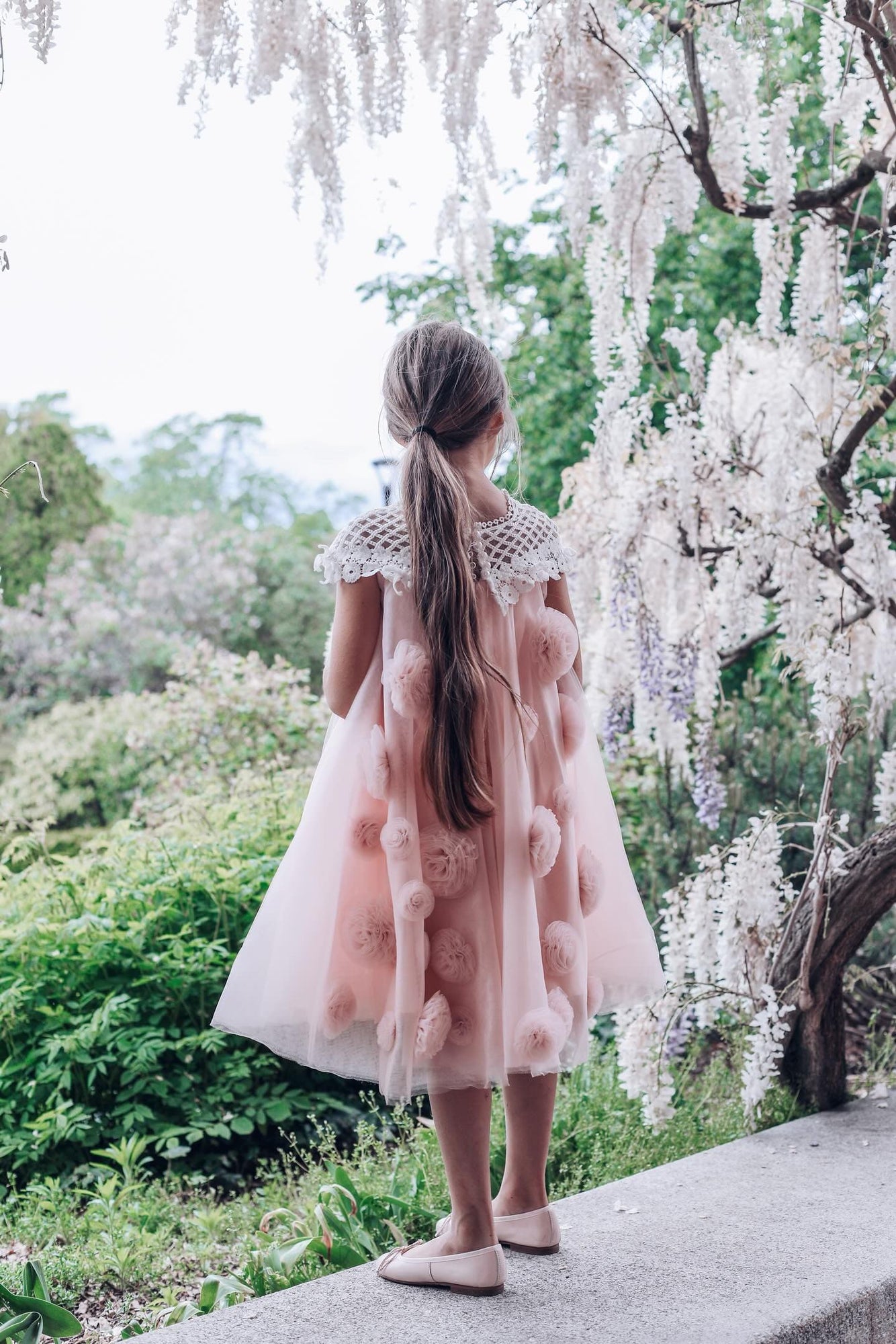 Rosa Pink Tulle Flower Dress | Pink