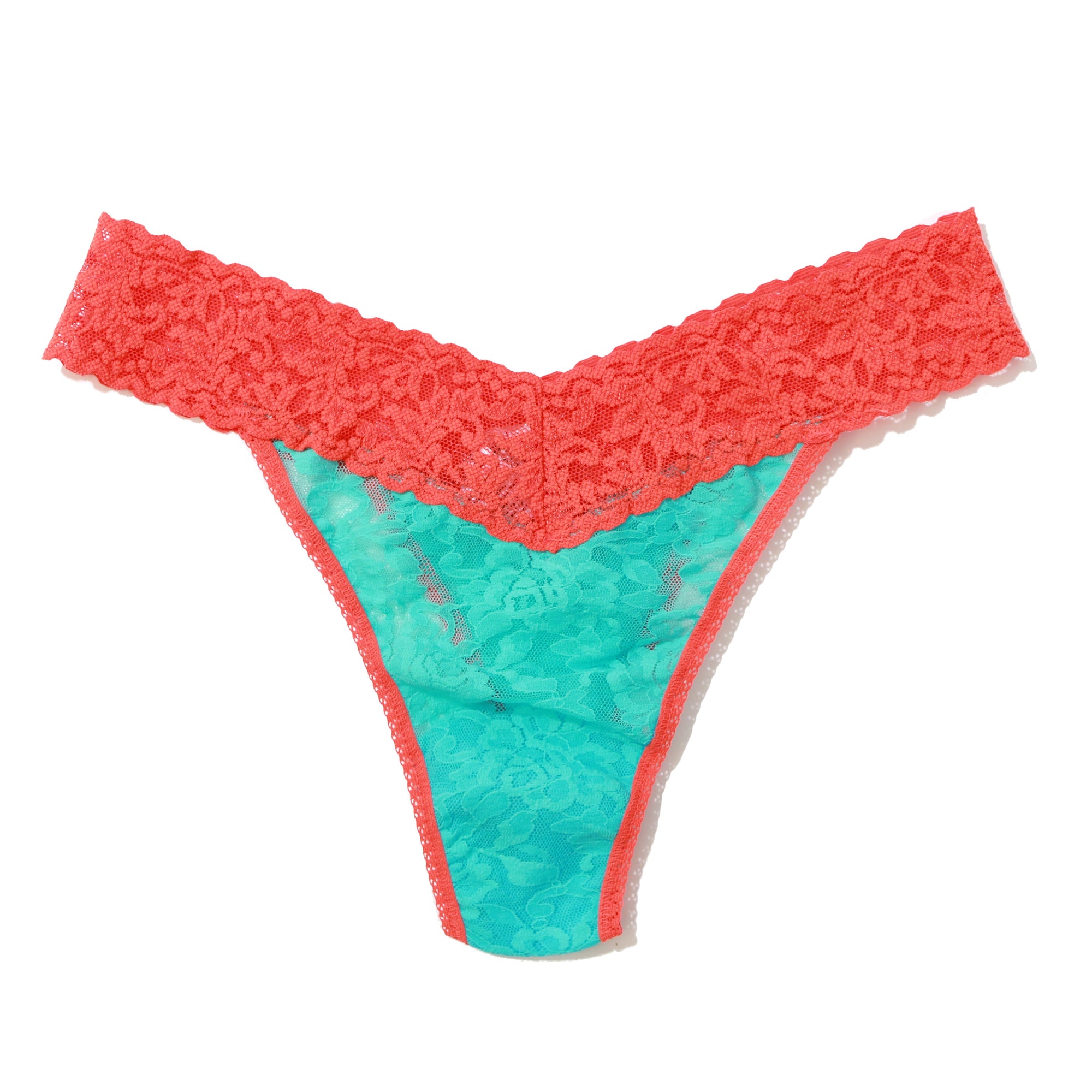 Signature Lace Original Rise Thong | Beau Blue x Orange Sparkle