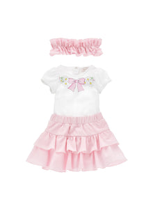 Girls | Skirt Set With Accessories | White/FairyTale Pink