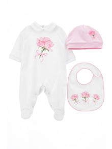 Girls | Onesie Set With Accessories | White/FairyTale Pink
