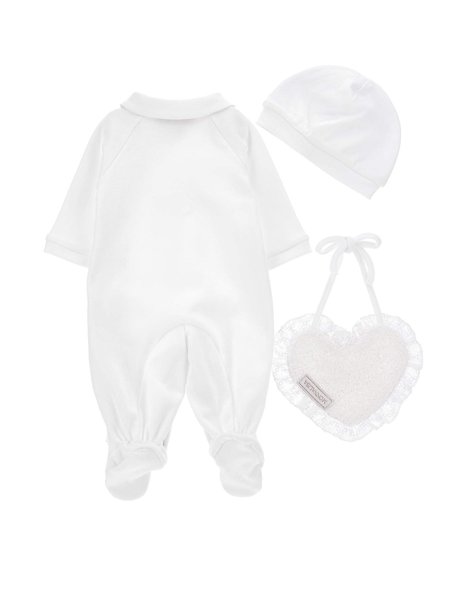 Girls | 3-Piece Set With Bows And Sangallo | White