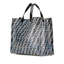 Fendi | Pre-Owned Joshua Vides Zucca Coated Canvas Cloudy Shopper Satchel | Blue