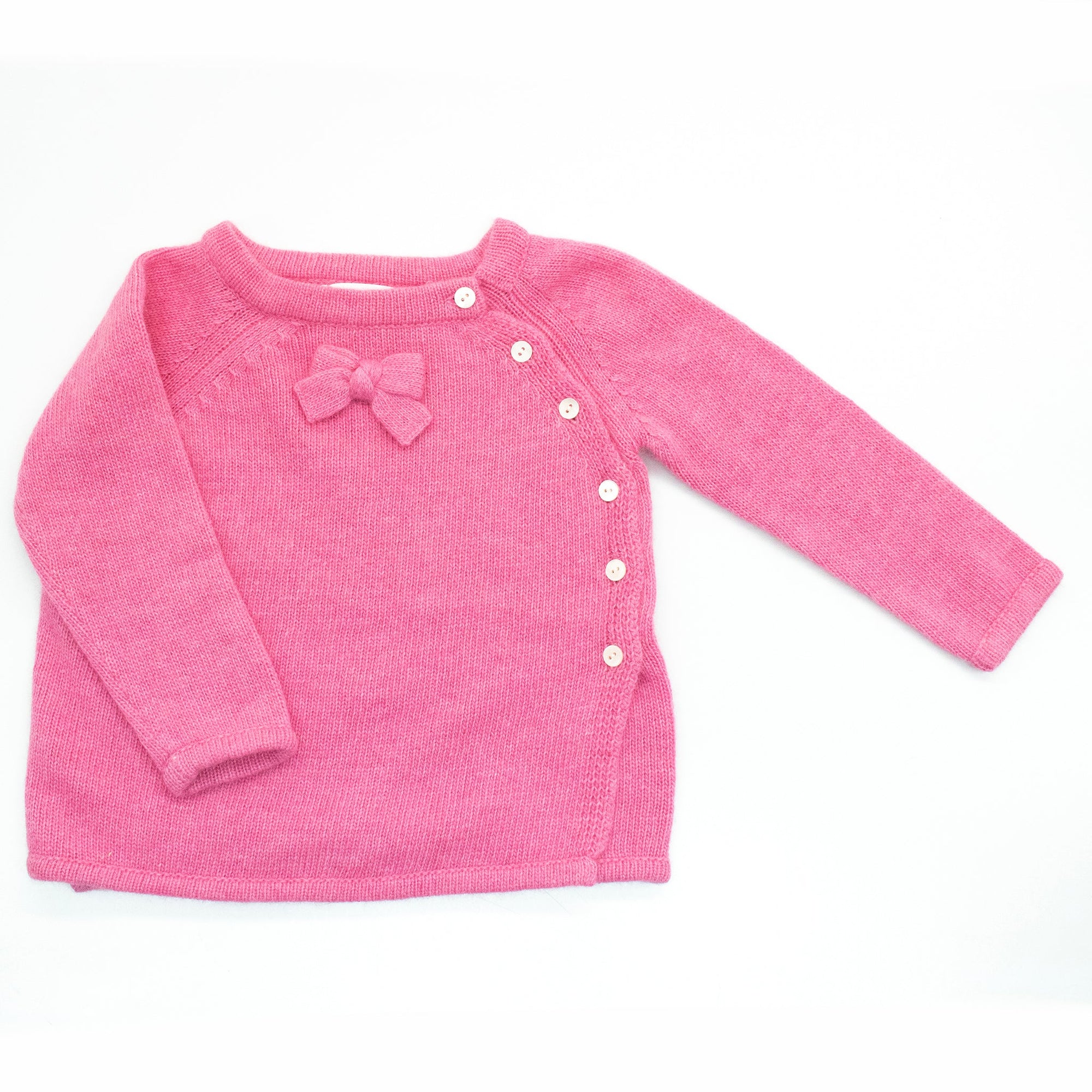 Baby Sweater With Bow And Buttons | Flamingo