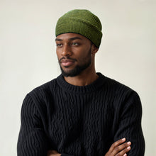 Striped Slouchy Hat | Green/Mustard