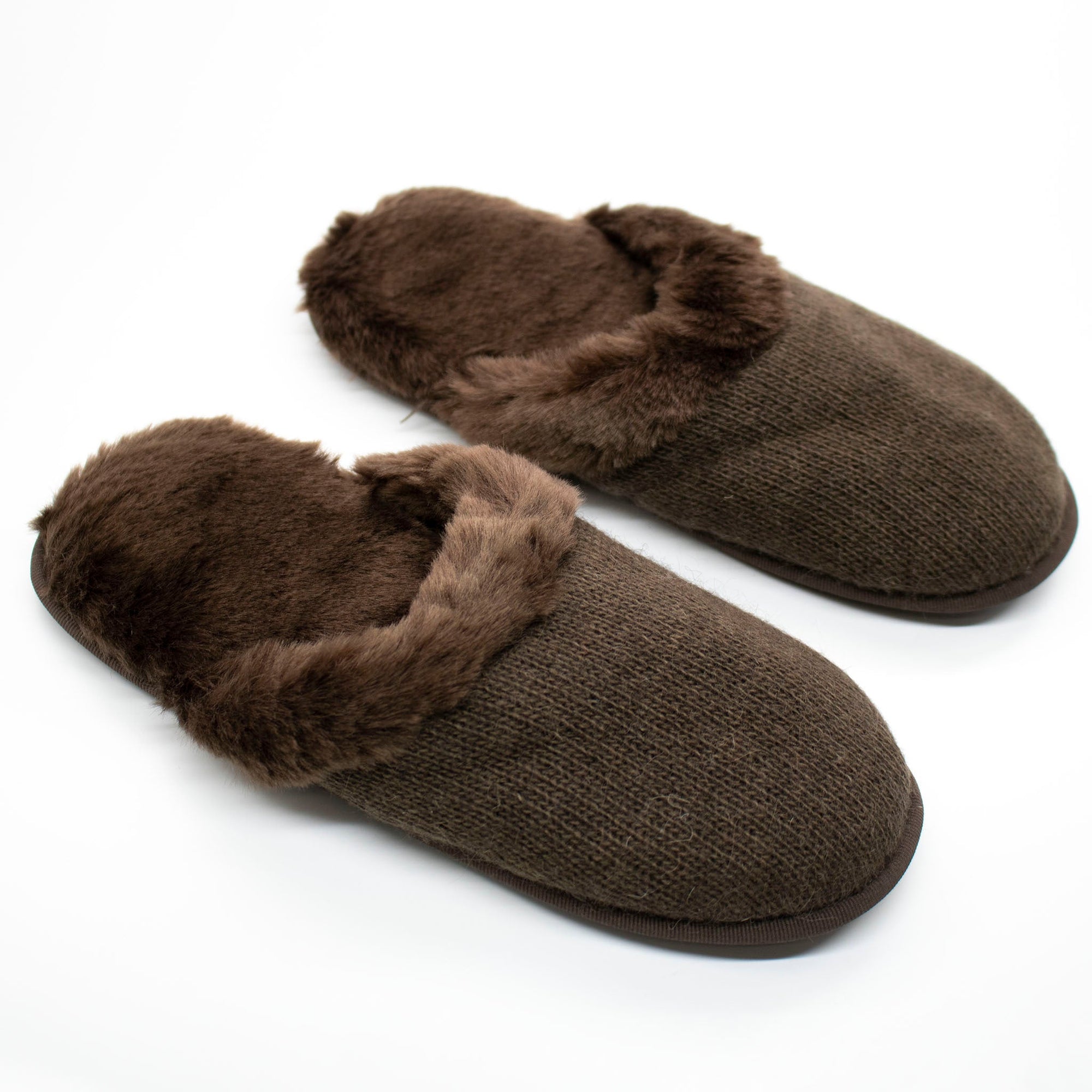 Slippers With Faux Fur Lining | Brown