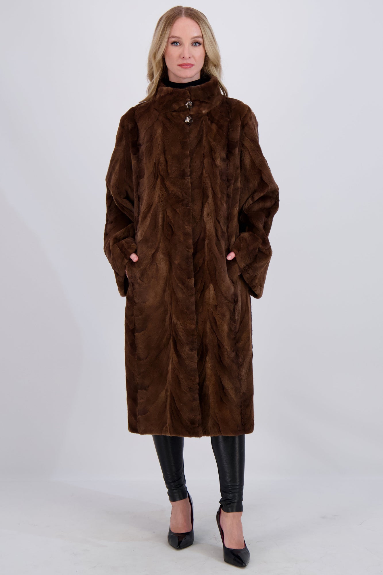 Mink Sections Short Coat | Women | Scanbrown