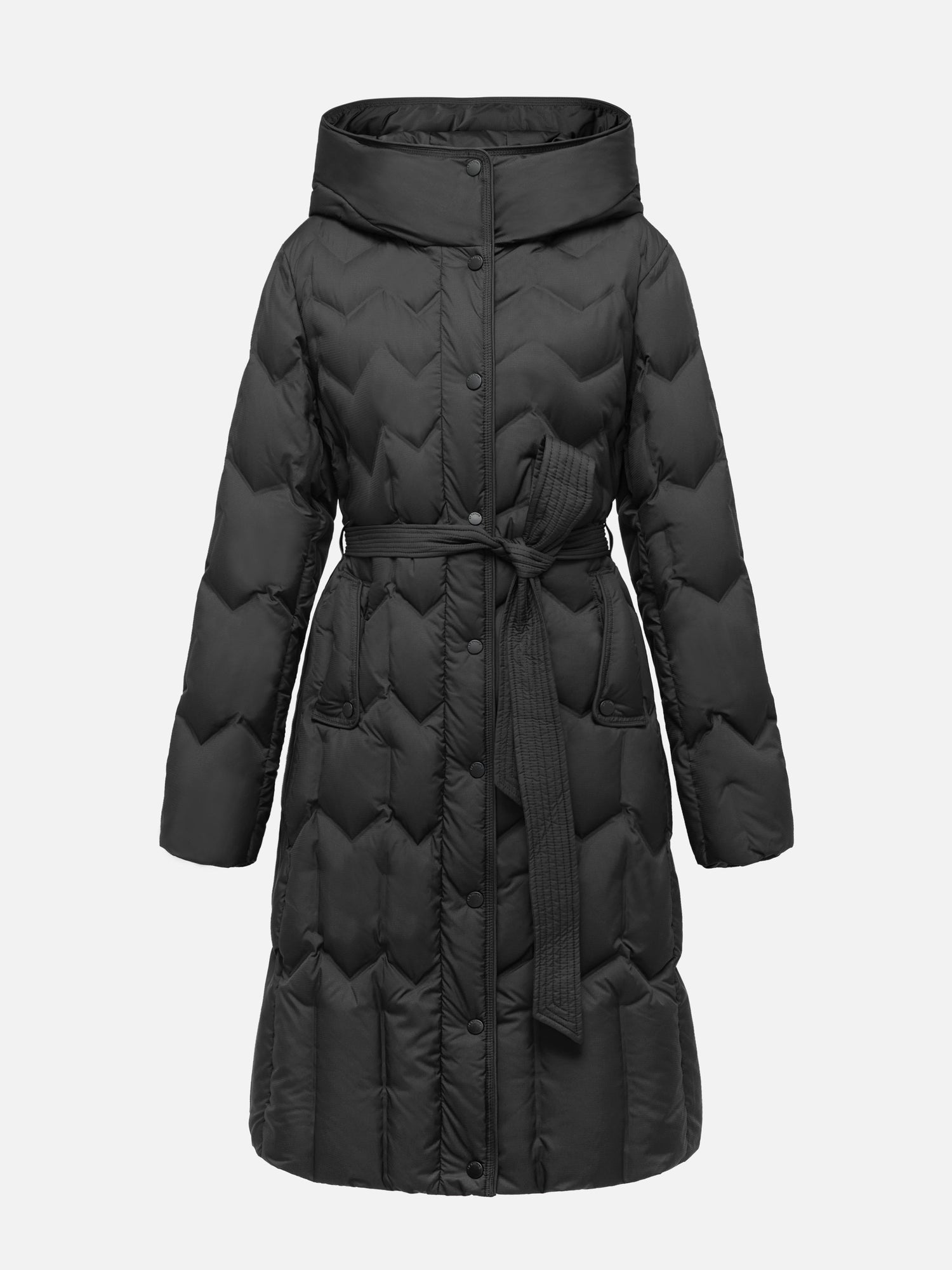 Goose Down Waist-Defining Slim-Fit Down Jacket | Black