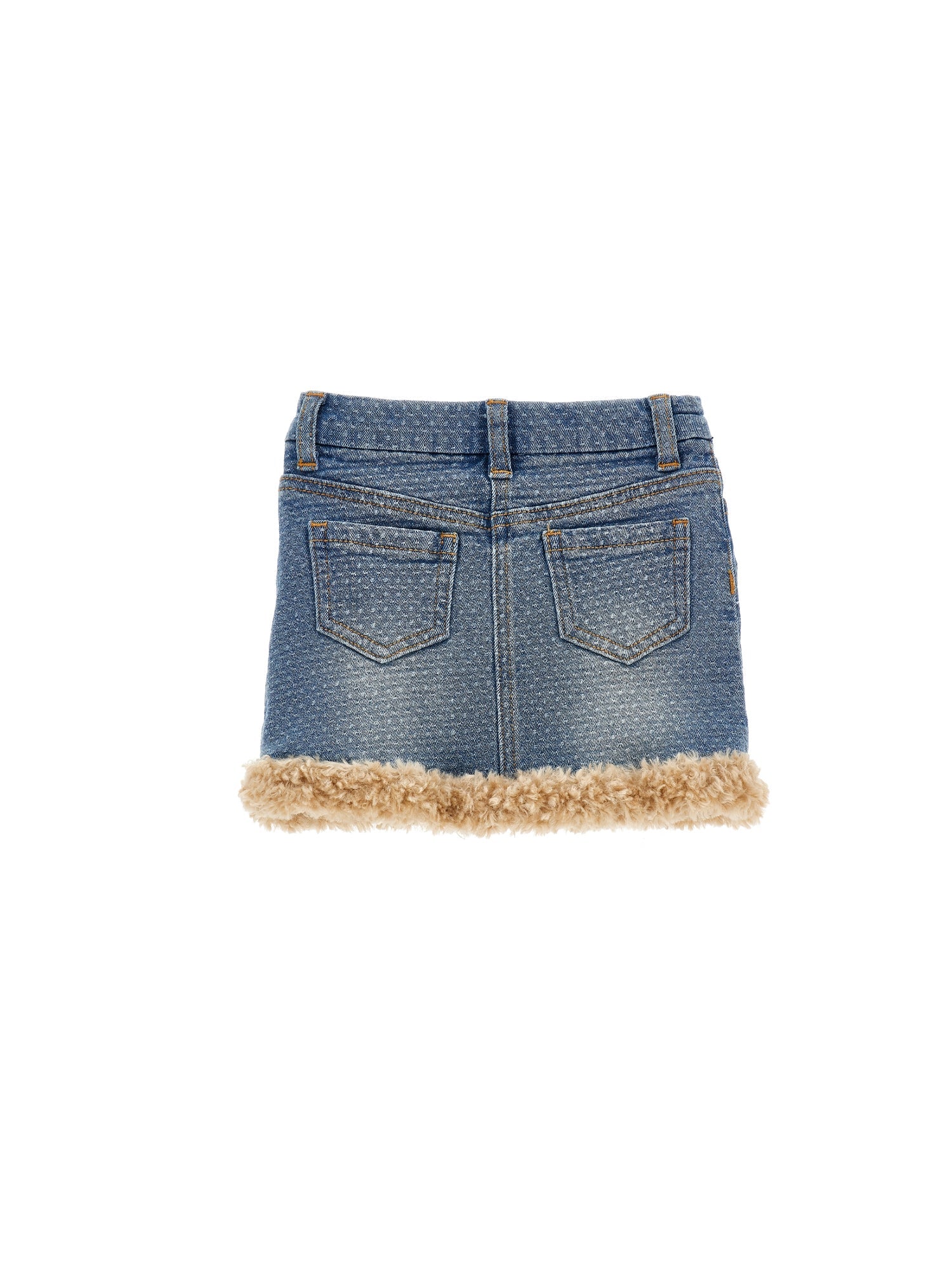 Girls | Jacquard Denim Skirt | Stone Denim Blue