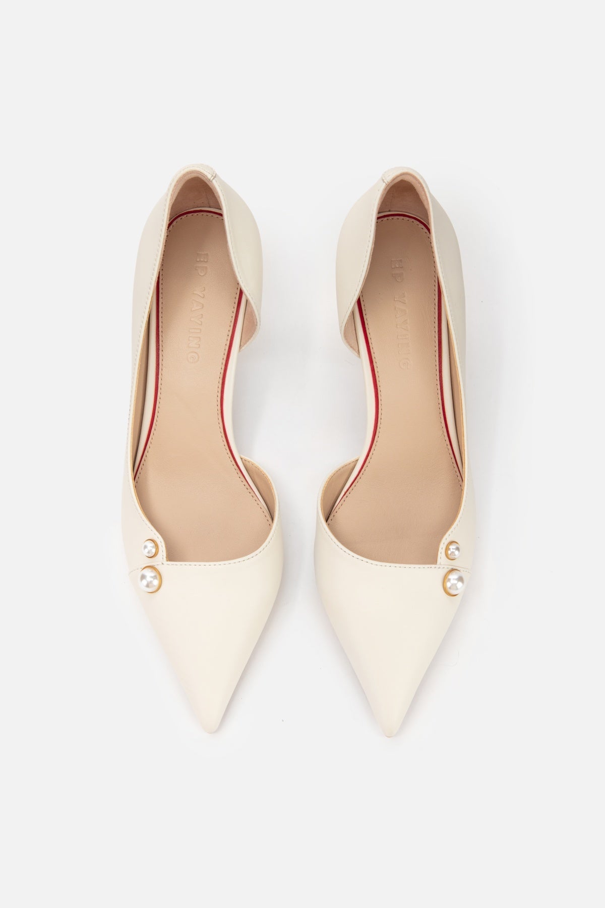 Elegance Pearl Hollow High Heels | White
