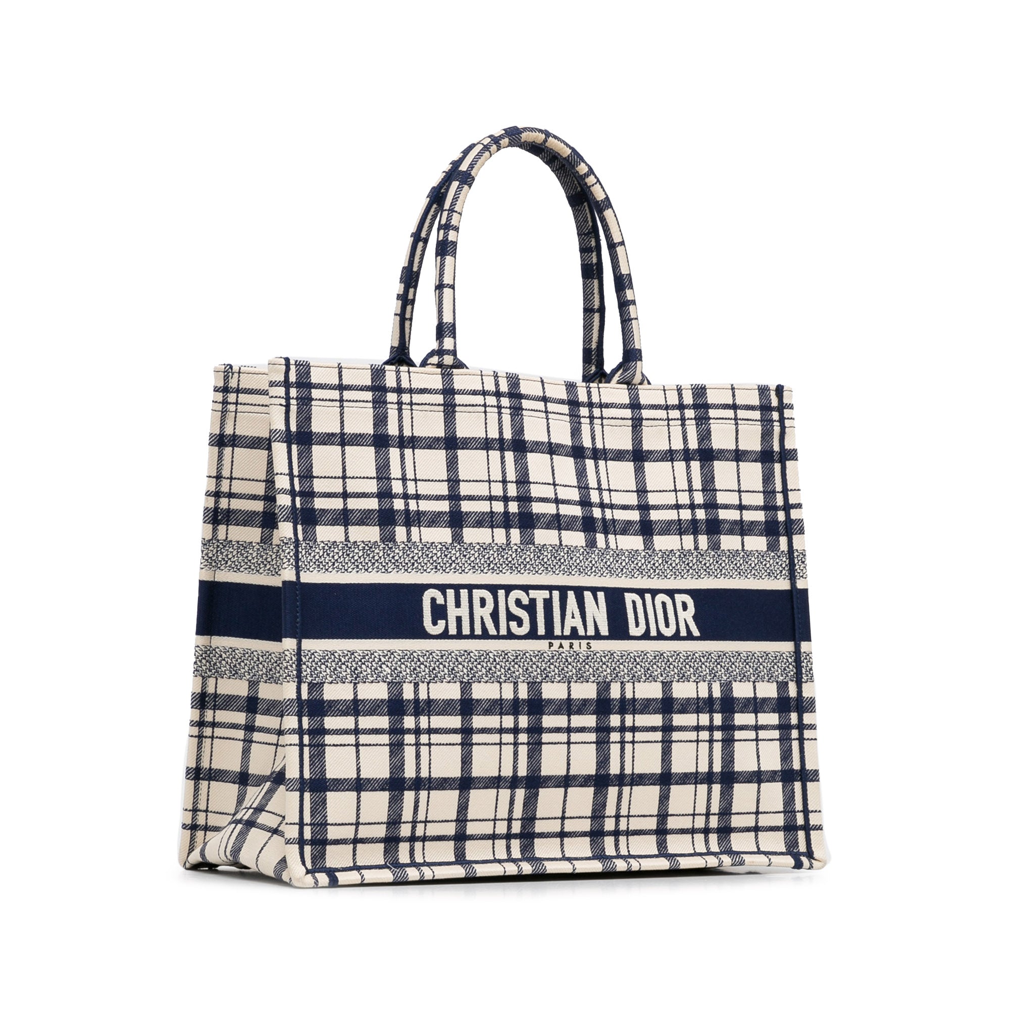 Dior | Pre-Owned Large Check n Book Tote | Blue