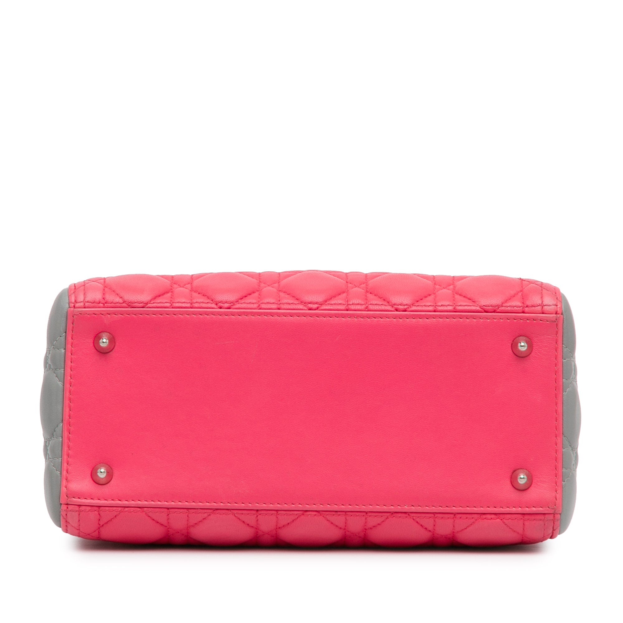 Dior | Pre-Owned Medium Tricolor Lambskin Cannage Lady | PinkPink/Light Pink