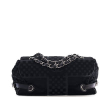 Chanel | Pre-Owned CC Check Embossed Velvet Belted Side Flap | Black