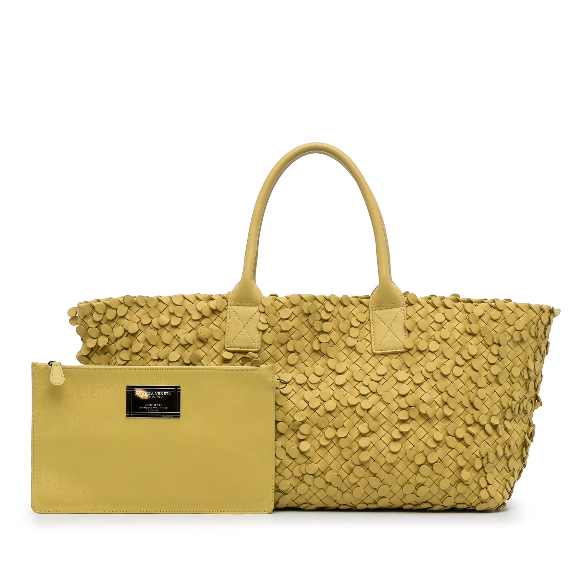 Bottega Veneta Pre-Owned Poussin Paillettes Cabat Tote | Women | Yellow