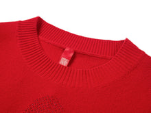 Round Neck Soft Knit Top | Red