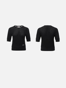 Round Neck Wool Knitted Shirt | Black