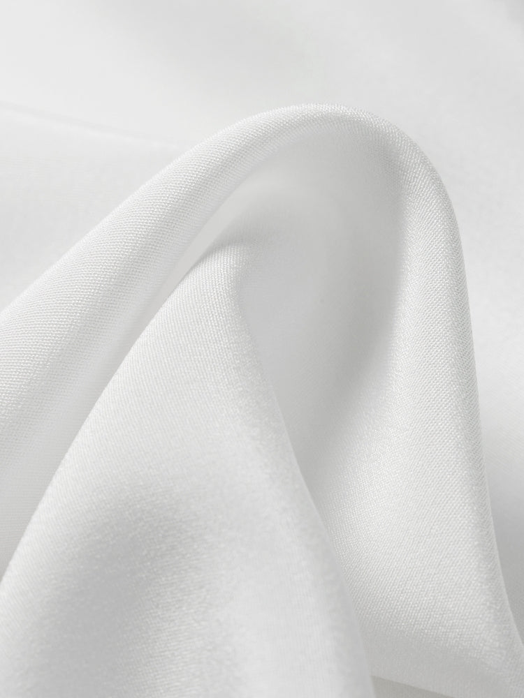 V-neck mulberry silk top | White