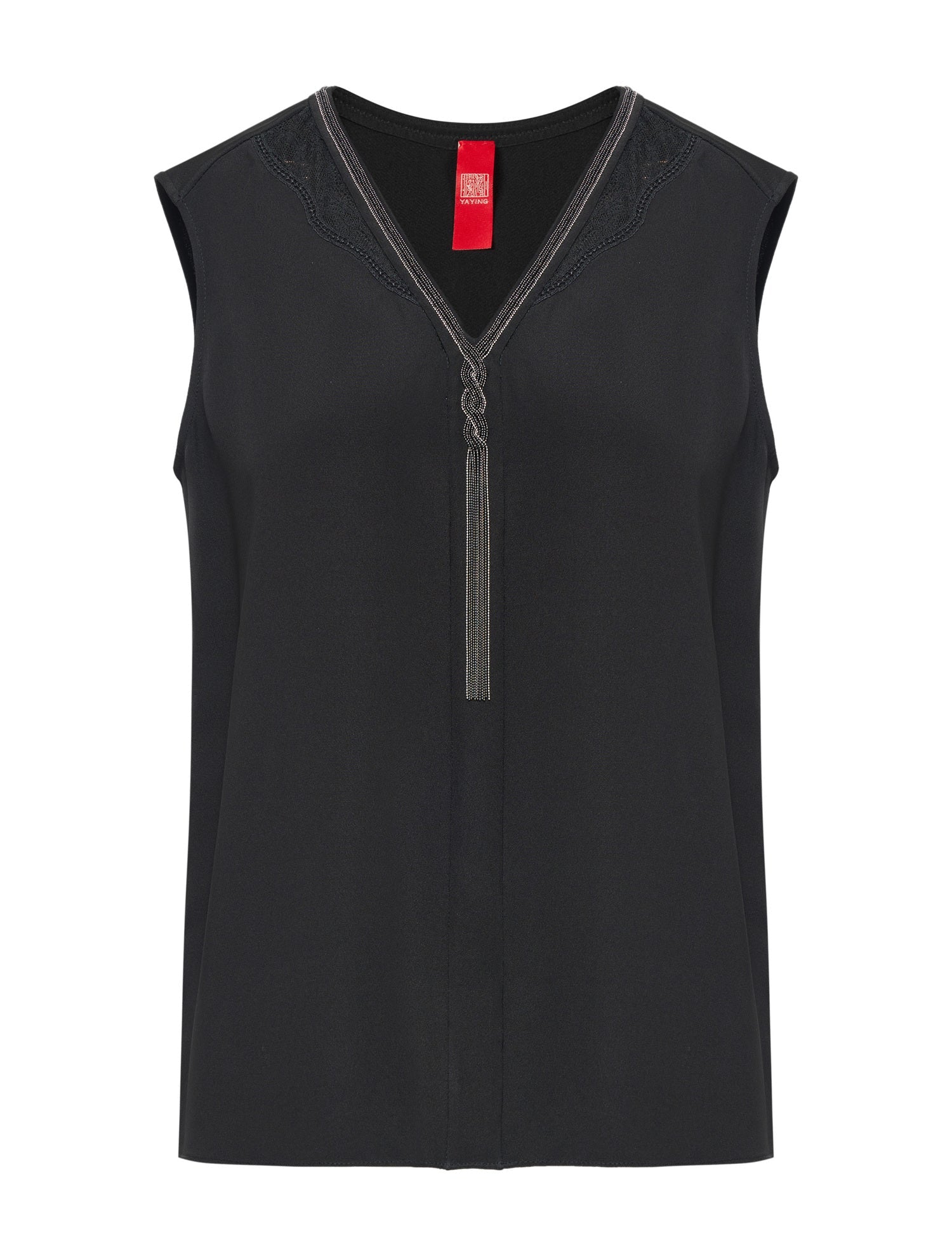 Silk Inner Sleeveless Top | Black