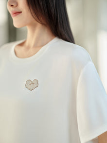Acetic Acid Square Shoulder T-shirt | White