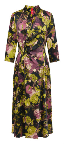 Silk Floral Dress | Black