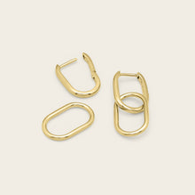 Womens | Convertible Paperclip Dangle Hoops | 18K Gold Vermeil
