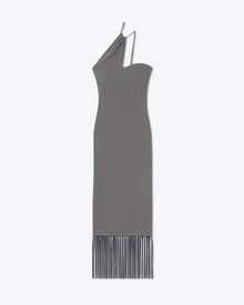 Jelena Fringed Midi Dress | Dark Grey